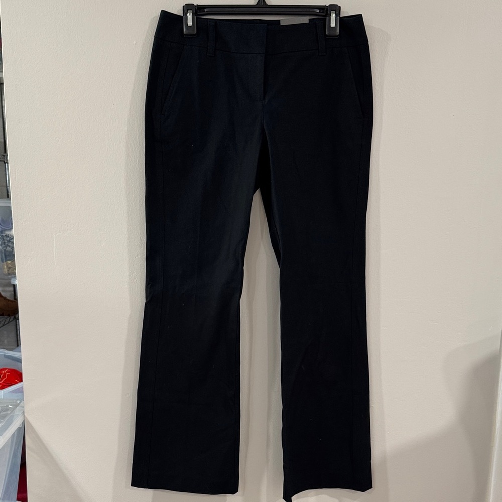 NWT Ann Taylor Black Hampton Fit Flare Leg Pants Work Wear Staple